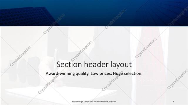 Section Header presentation slide layout