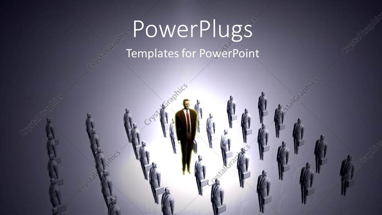 Featuring Business Man Standing Amid Group of Nondescript Figures