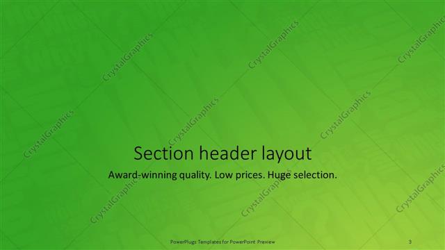 Section Header presentation slide layout