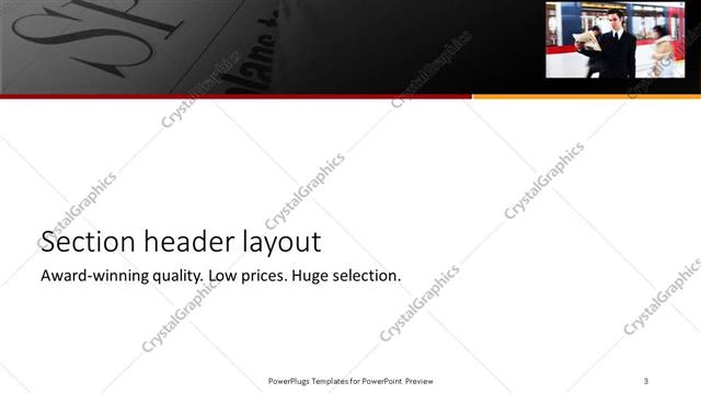 Section Header presentation slide layout