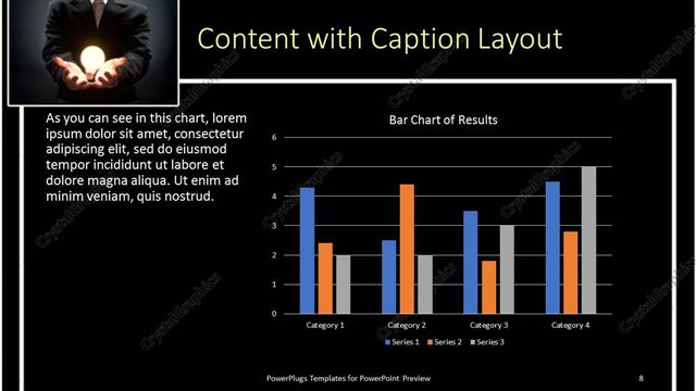 Content with Caption presentation slide layout