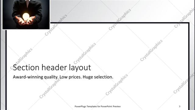 Section Header presentation slide layout