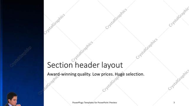 Section Header presentation slide layout