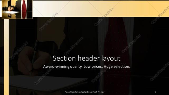 Section Header presentation slide layout