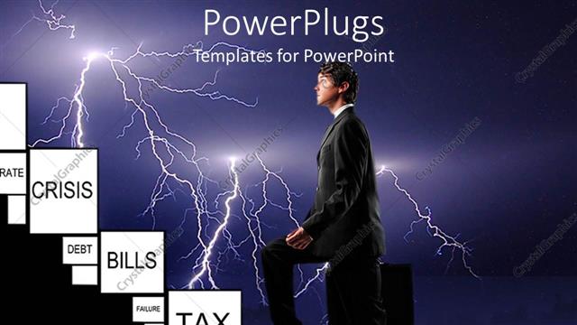  Presentation with flight - A business man walking up a flight of stairs