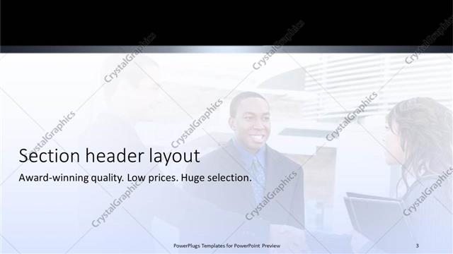 Section Header presentation slide layout