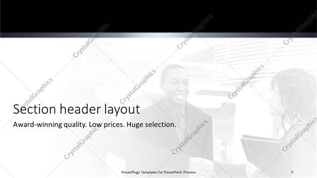 Section Header presentation slide layout
