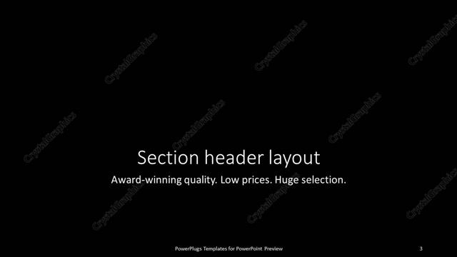 Section Header presentation slide layout