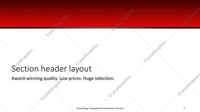 Section Header presentation slide layout