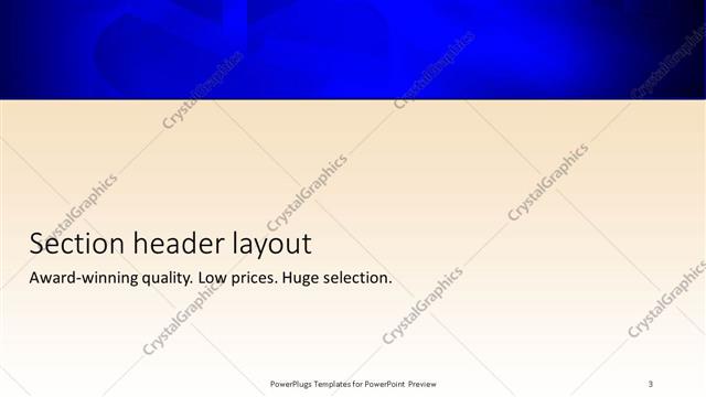 Section Header presentation slide layout