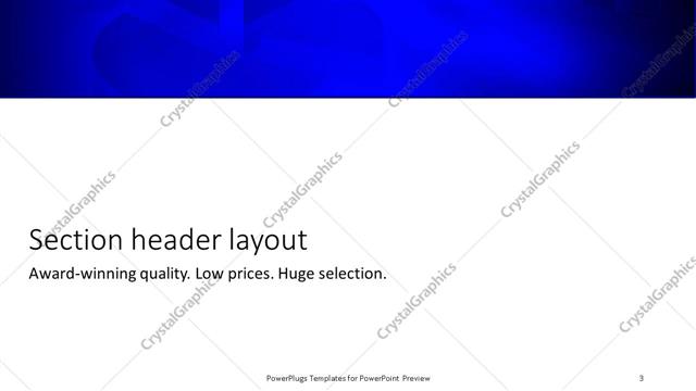 Section Header presentation slide layout