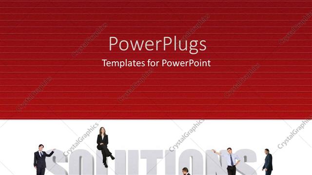  Presentation with solutions business - Business men solutions red background problems planning strategy team work