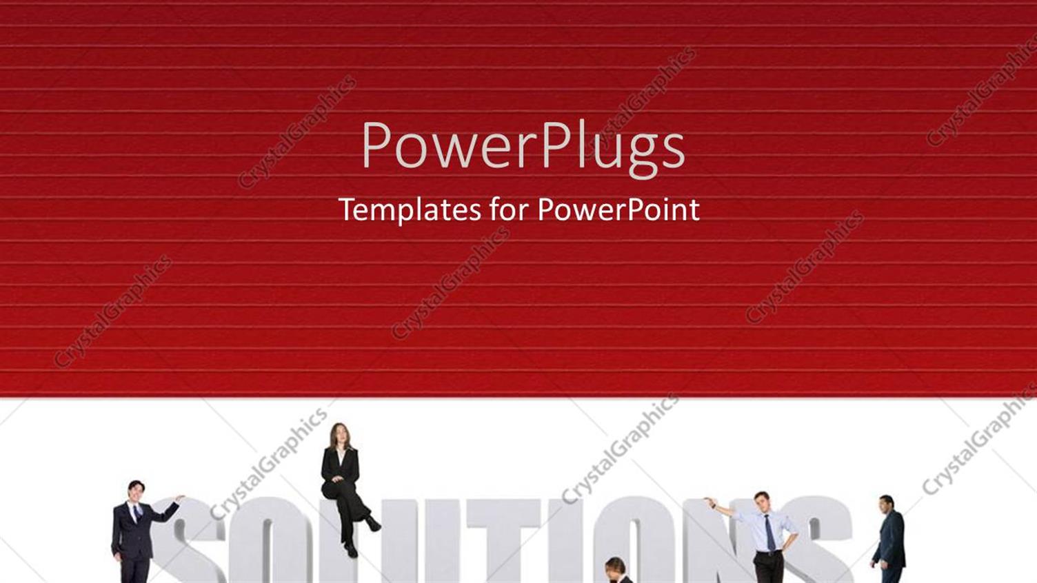 Featuring Business Men Solutions Red Background Problems Planning Strategy Team Work