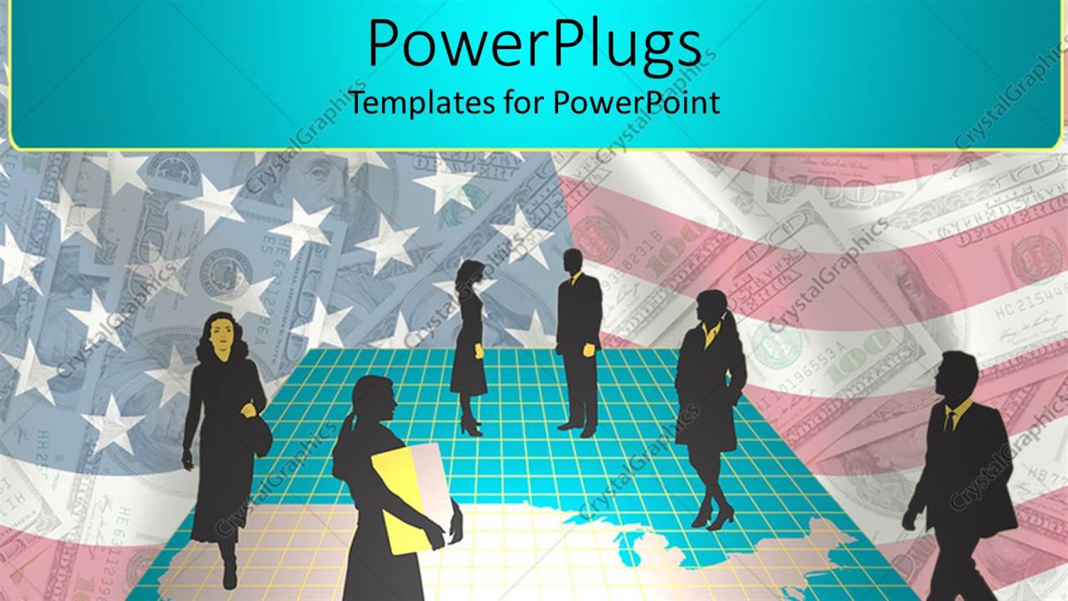 Featuring Business Men and woMen Walking on USA Map