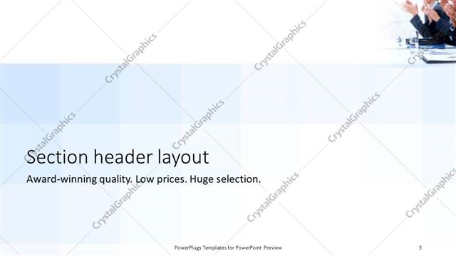 Section Header presentation slide layout