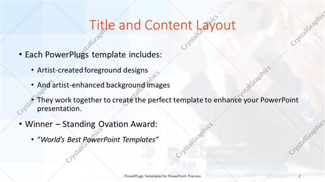 Title and Content presentation slide layout