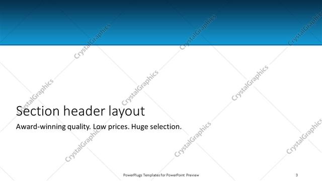Section Header presentation slide layout