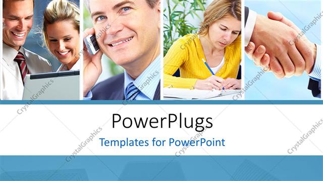  Presentation with people collage - Collage of business professionals over white background