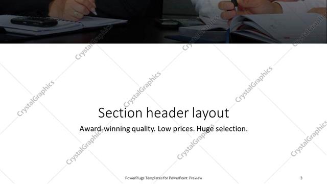 Section Header presentation slide layout