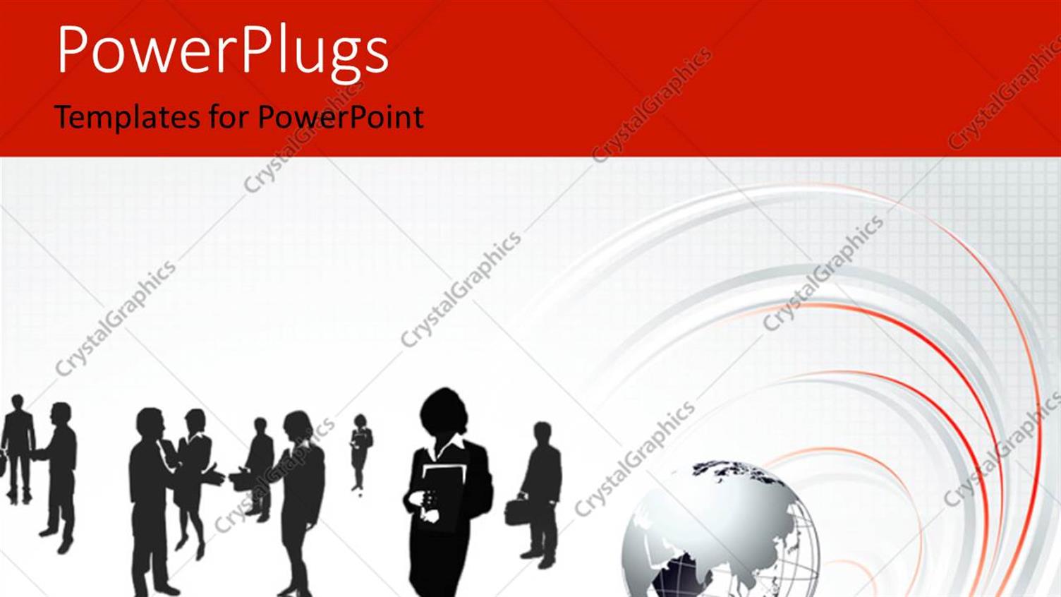 Featuring Business People Interacts on White Surface with Earth Globe