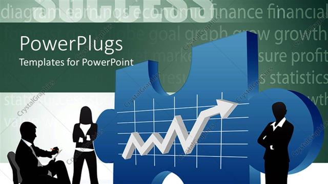  Presentation with business success - Business people with man doing presentation with financial charts