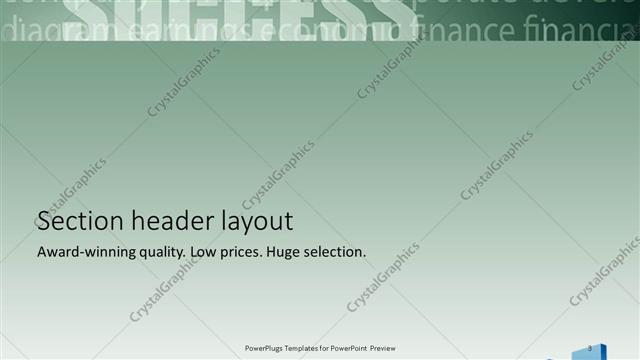 Section Header presentation slide layout