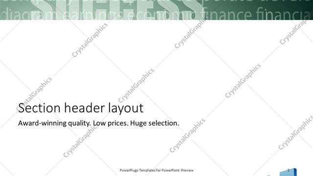 Section Header presentation slide layout