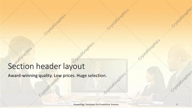 Section Header presentation slide layout