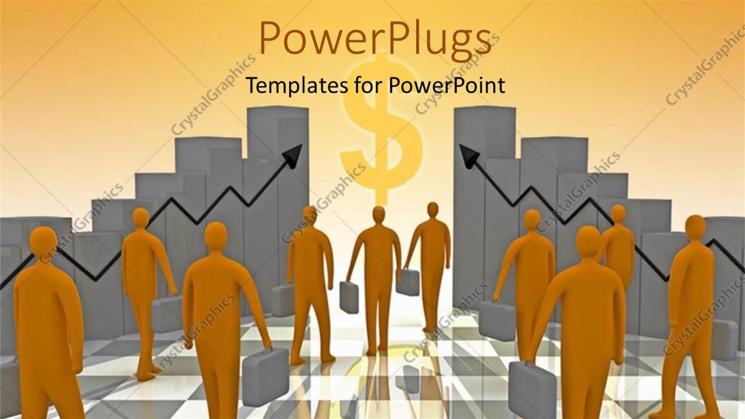 Featuring Business People Moving Towards Wealth and Growth with 3D Bars and Arrows