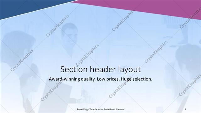 Section Header presentation slide layout