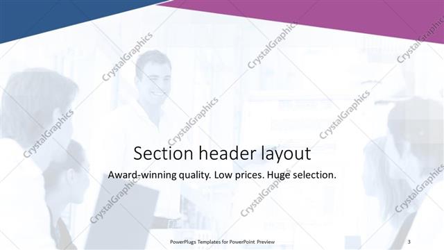 Section Header presentation slide layout