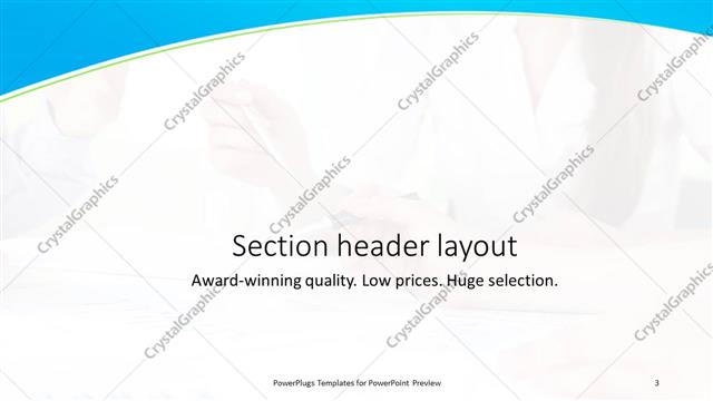 Section Header presentation slide layout