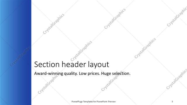 Section Header presentation slide layout