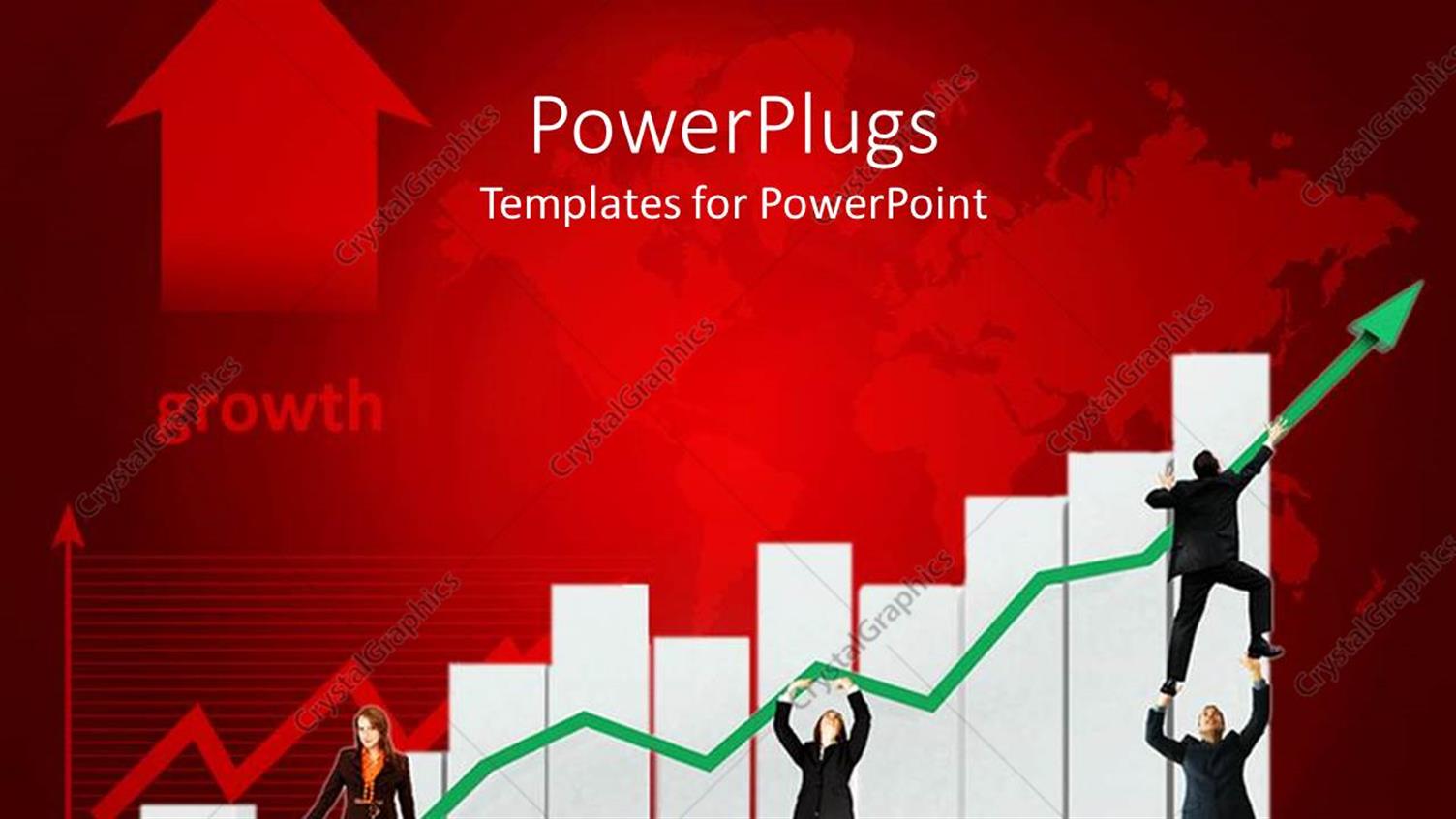 Featuring Business People Trying to Climb Up a Bar Chart