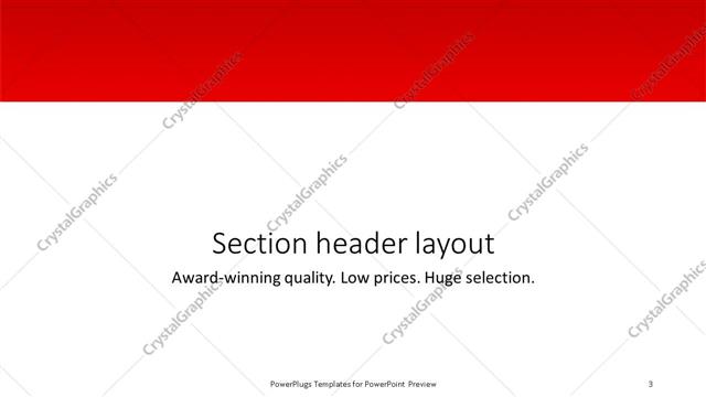 Section Header presentation slide layout