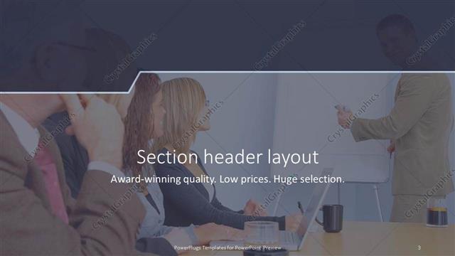 Section Header presentation slide layout