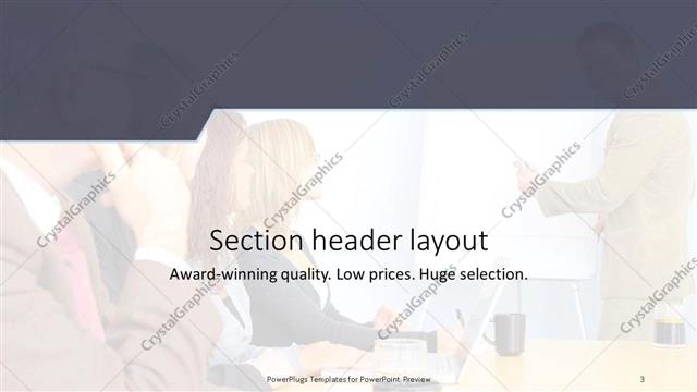 Section Header presentation slide layout
