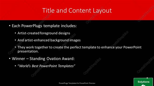 Title and Content presentation slide layout