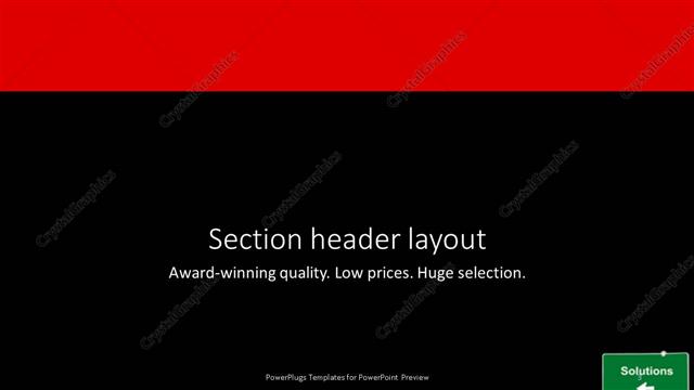 Section Header presentation slide layout