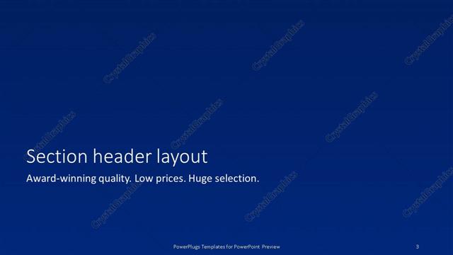 Section Header presentation slide layout