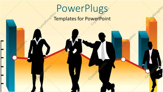  Presentation with reflection - Business persons leaning on financial charts with background reflection?