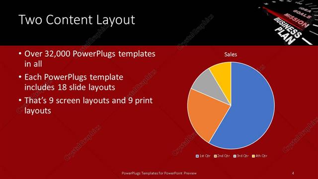 Two Content presentation slide layout