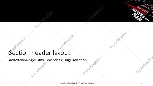 Section Header presentation slide layout