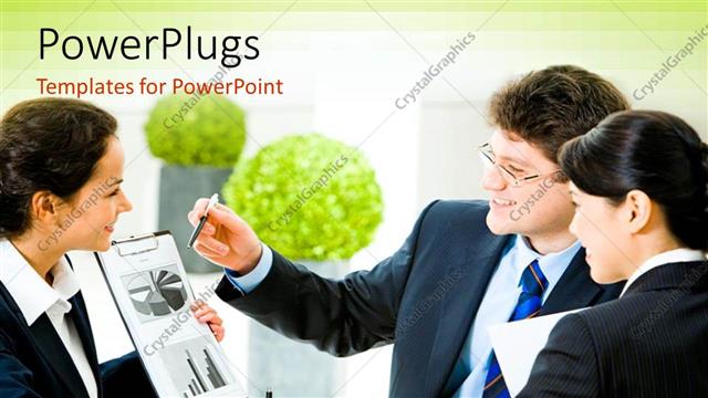  Presentation with new office - Business professionals discussing new project in office building