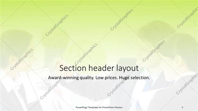 Section Header presentation slide layout