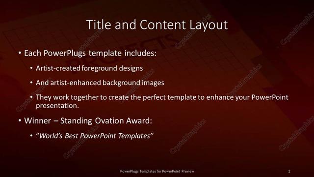 Title and Content presentation slide layout