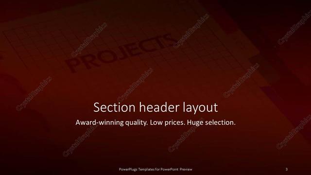 Section Header presentation slide layout