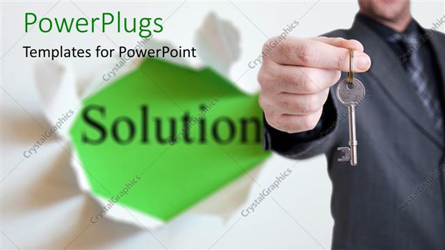  Presentation with solution - A person with a key in hand