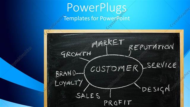  Presentation with chalk board - Business strategy chart on a chalk board, on a blue background