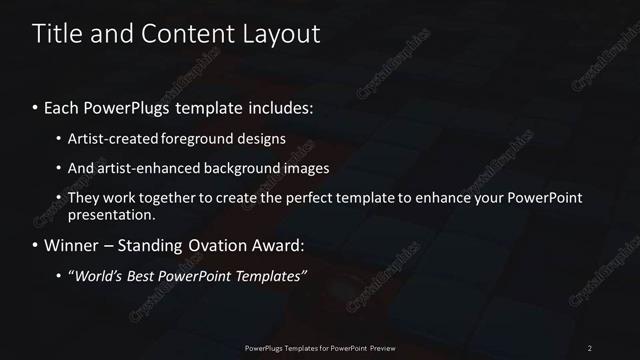 Title and Content presentation slide layout
